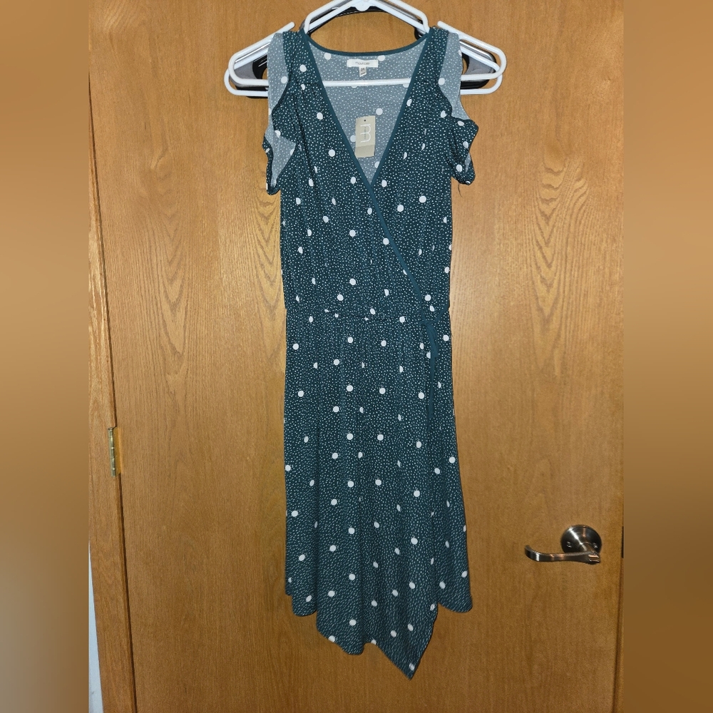 Maurices Blue and White Sleeveless V-Neck Sundress